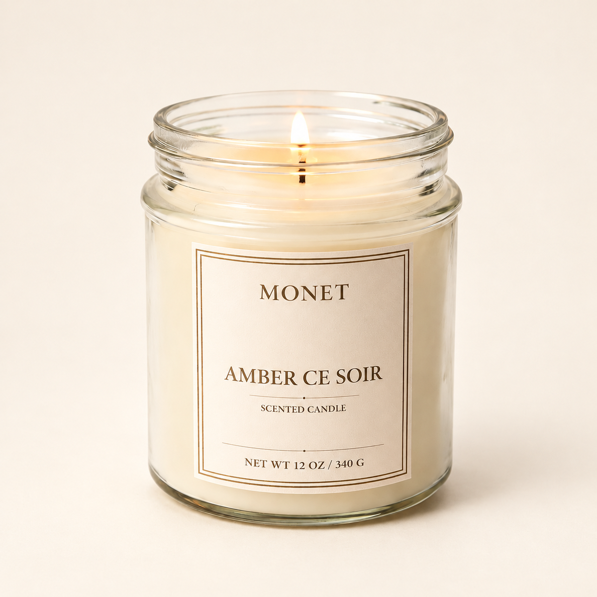 Amber Ce Soir MONET Reserve Collection Candle — Default Title, on warm ivory