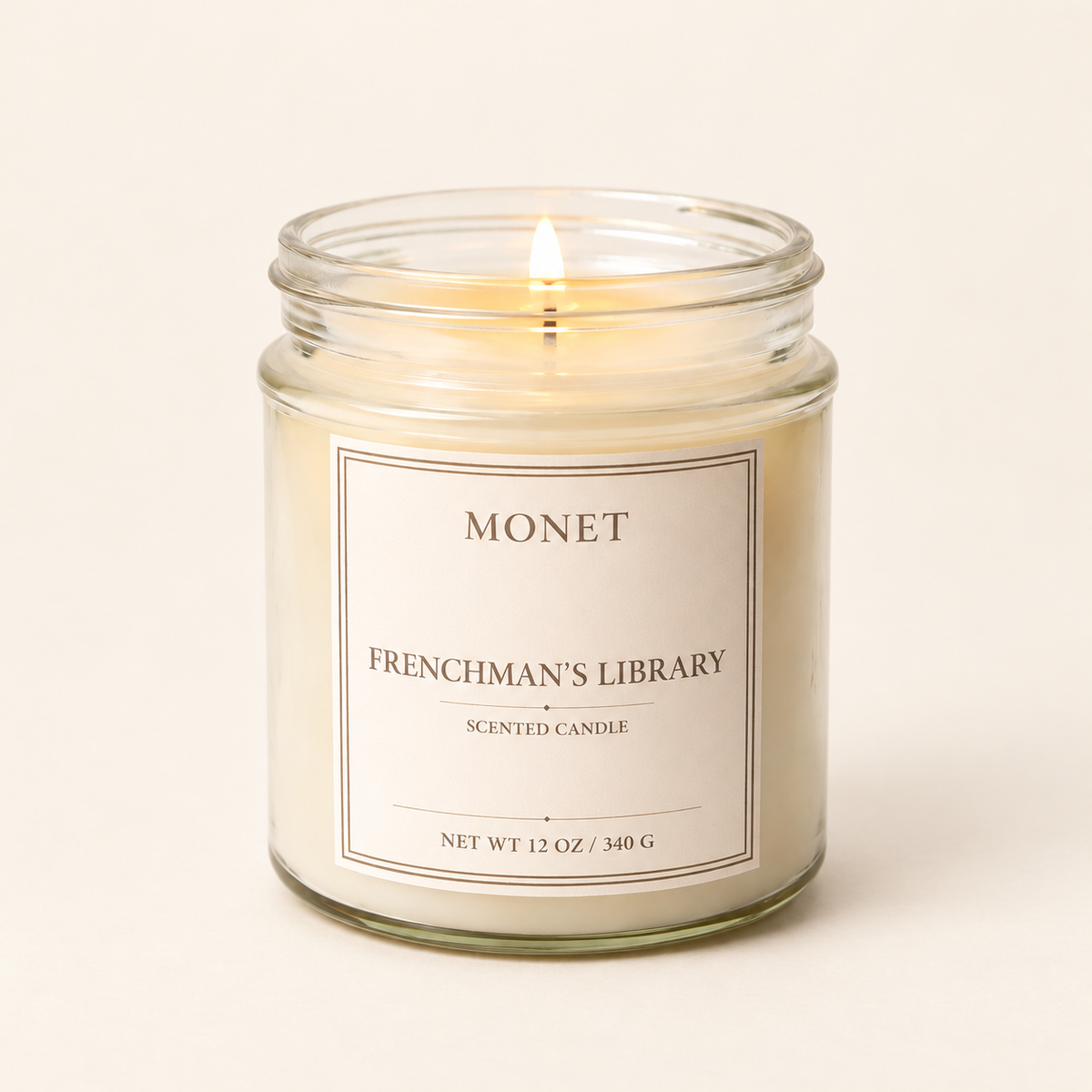 Frenchman's Library — 12 oz MONET Reserve Collection Candle, on warm ivory