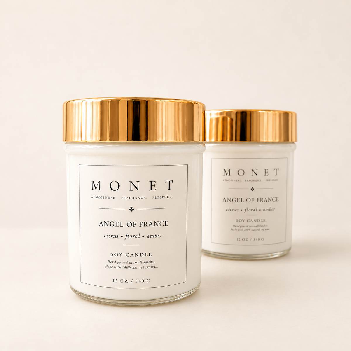 Angel of France — 12 oz Candle, on warm ivory