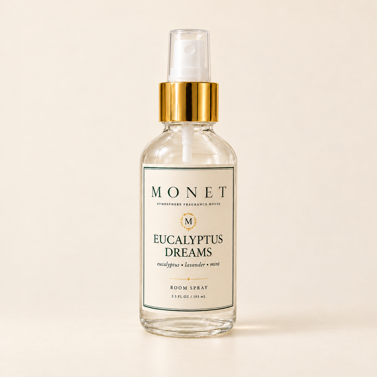 Eucalyptus Dreams — Room Spray, on warm ivory