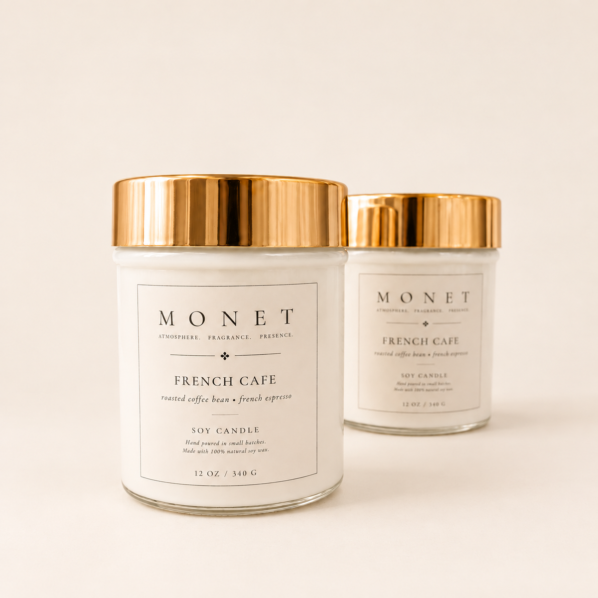 French Cafe — 12 oz Candle, on warm ivory