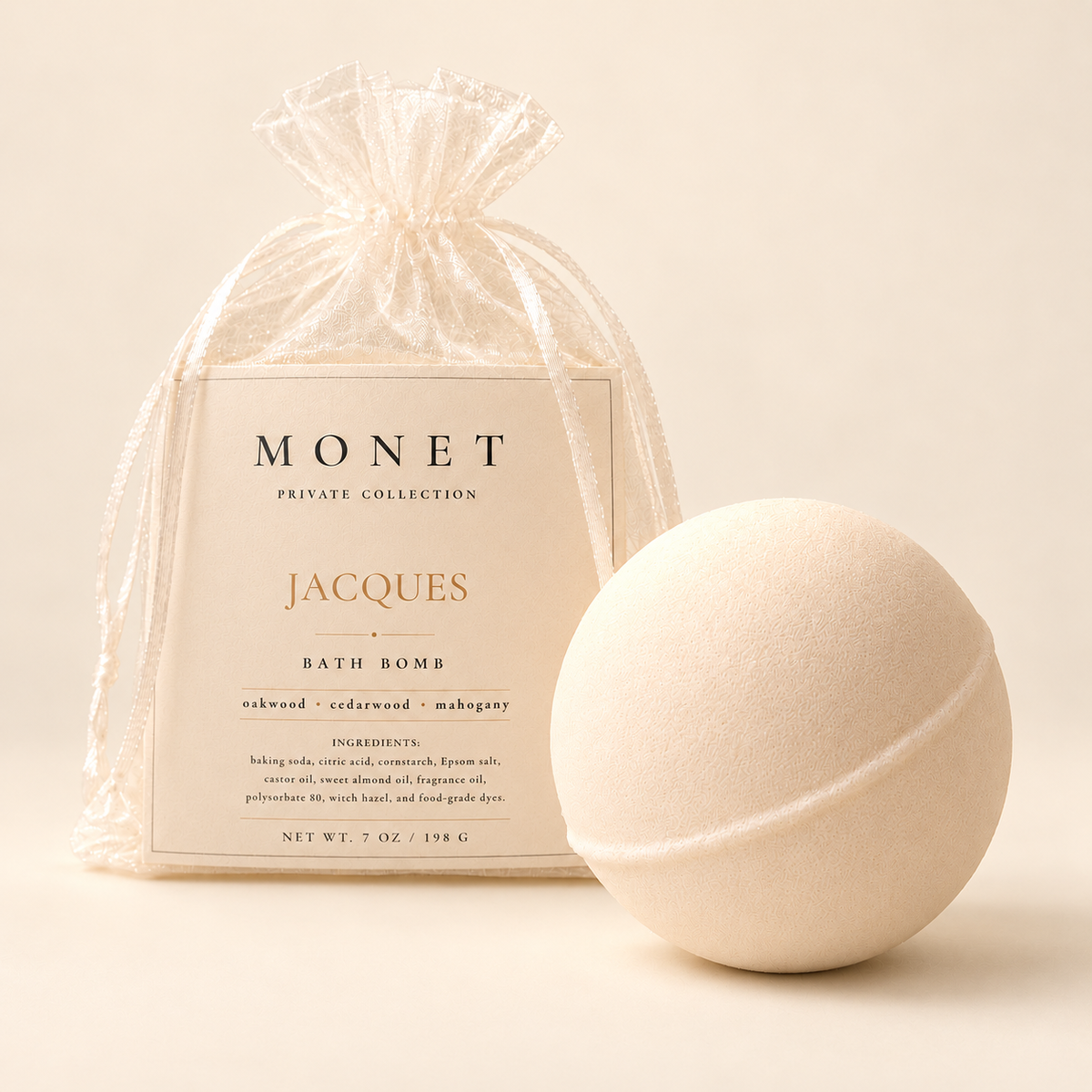 Jacques — Bath Bomb, on warm ivory