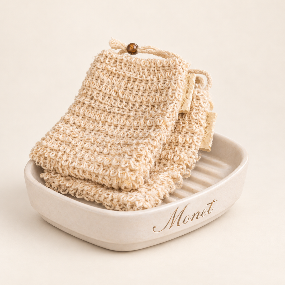 Monet Exfoliating Soap Saver Mitt — Default Title, on warm ivory